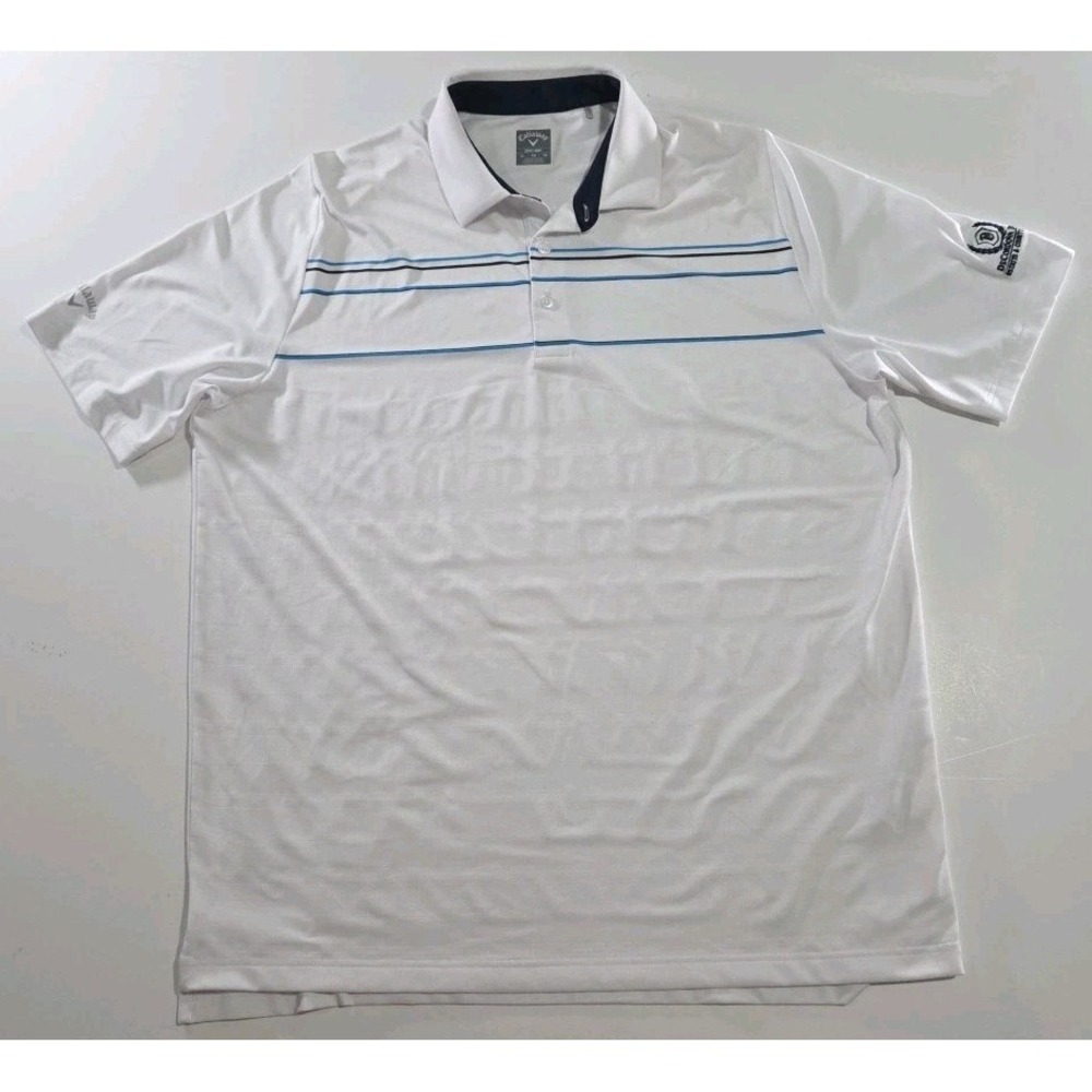 Callaway Men's White golf Polo Sz. XL DeCordova Bend Logo On Arm